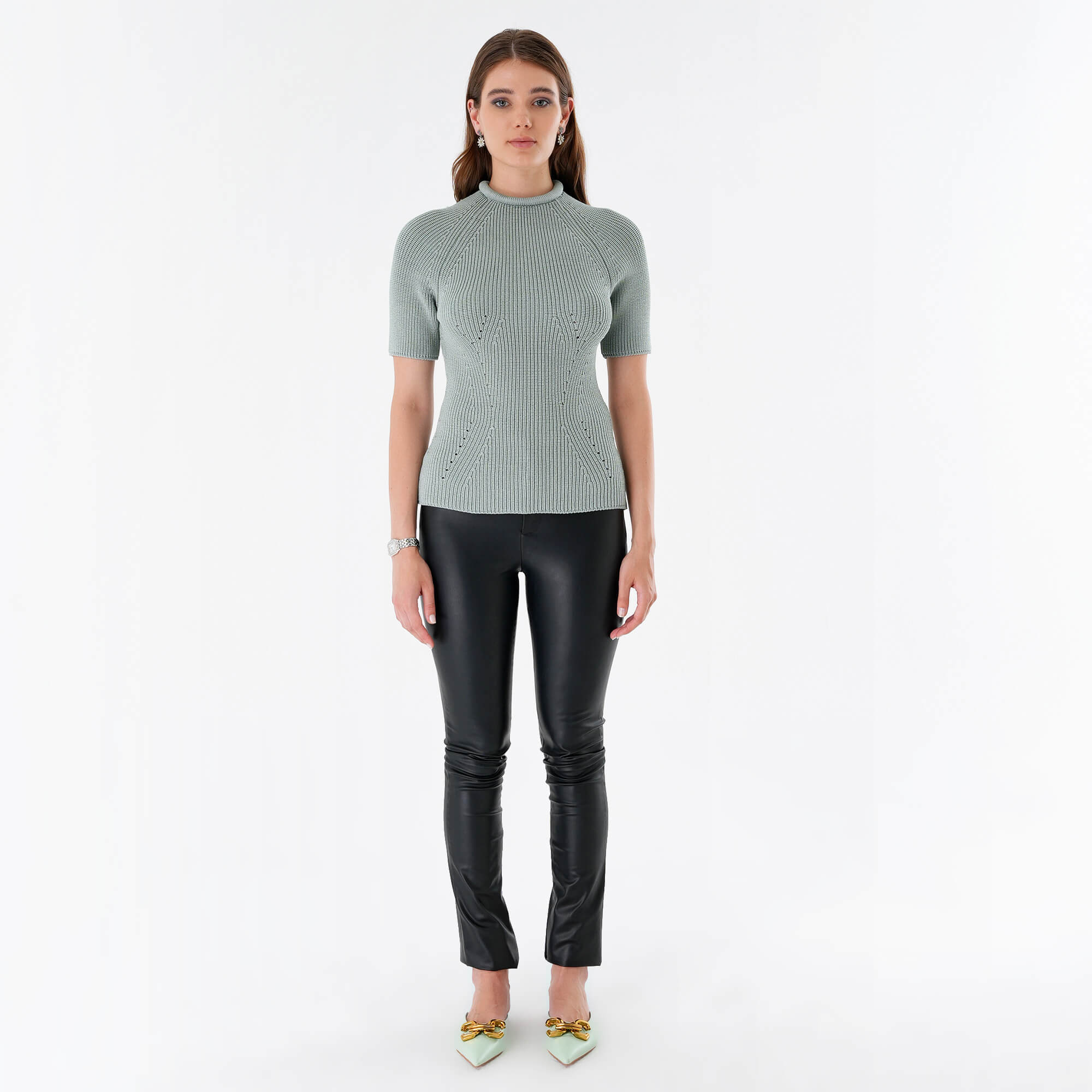 Fendi - Mint Green Knitted Pullover IT44